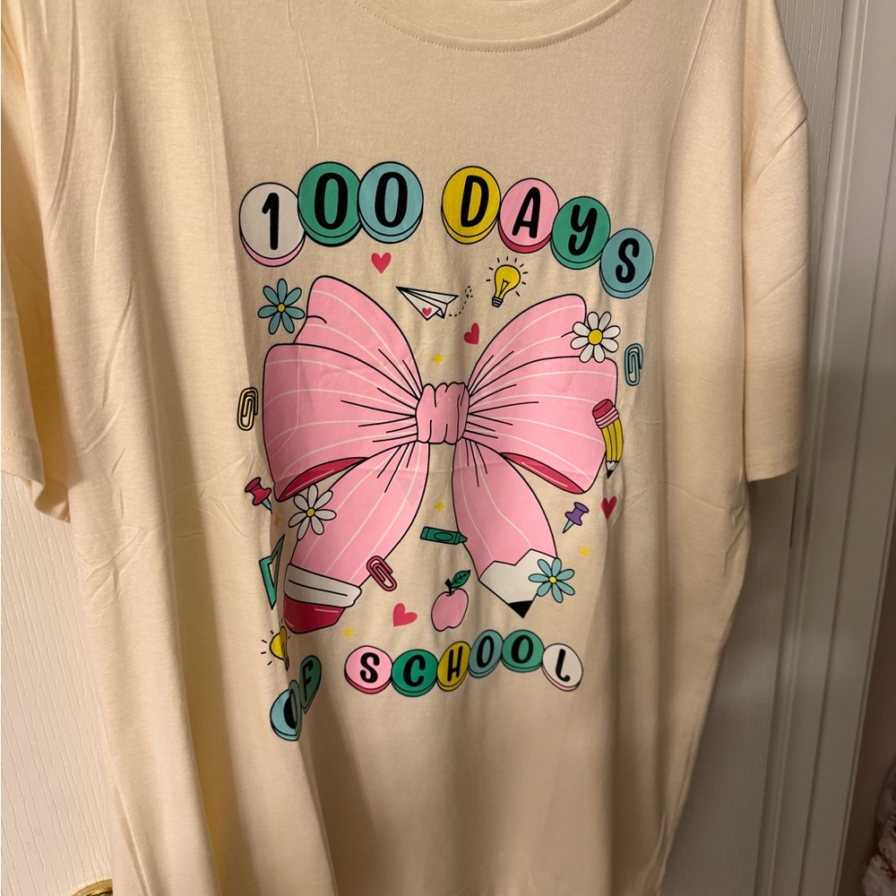 Women Cream and Pink Graphic T-Shirt